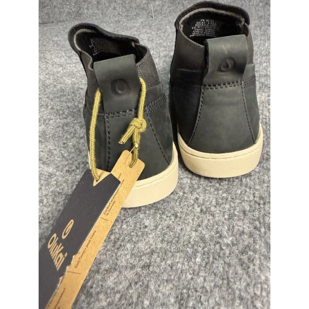OluKai Pehuea Mid Leather Booties – Women’s 7.5 – Lava Rock Black – NWT